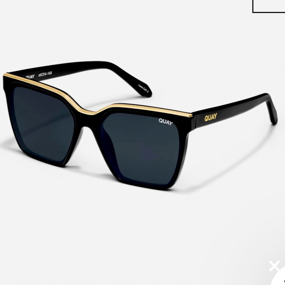NEW Quay Australia Level Up Black Smoke/Brown Tort Polarized Sunglasses